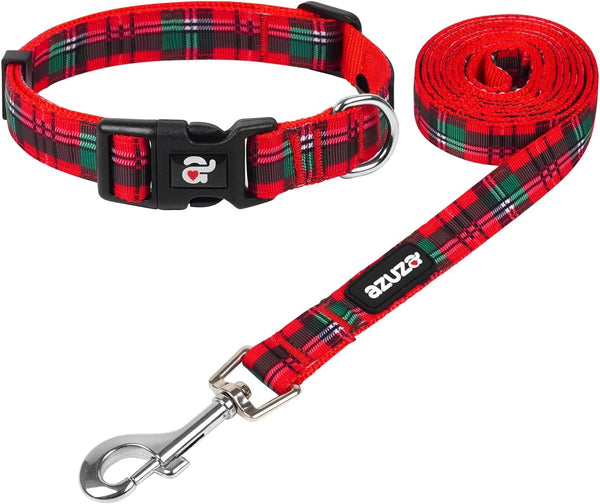 Red Holiday Collar & Leash Set (L)