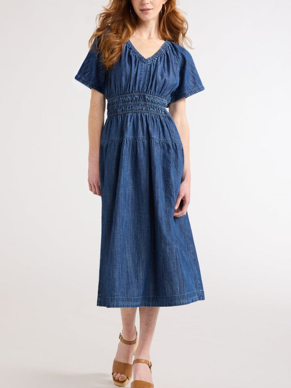 Women's Lightweight Denim Midi Dress (Buy 2 Free Shipping)