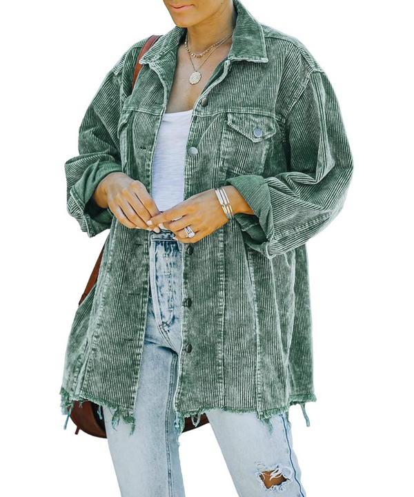 Women's Oversized Button Down Corduroy Jacket (Buy 2 Free Shipping)