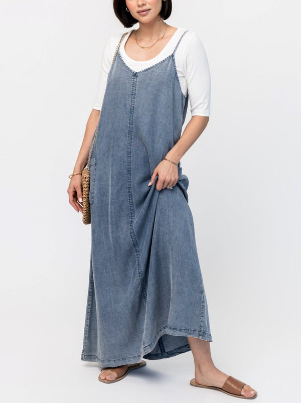 Women's Denim Maxi Jumper Dress (Buy 2 Free Shipping)