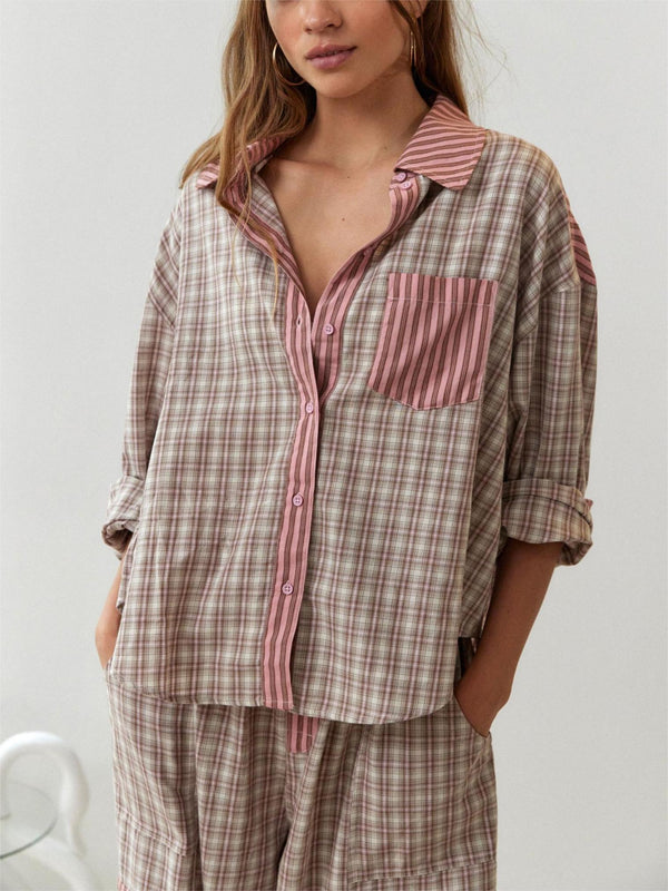 2024 New  Women's Loose Spliced Pajama Set (Buy 3 Free Shipping)