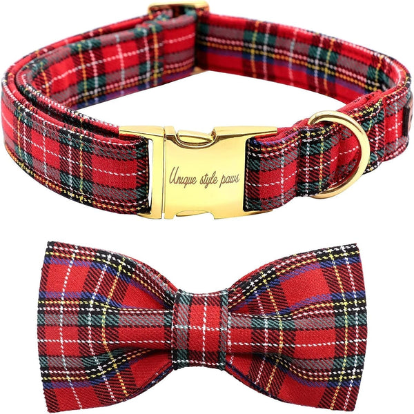 Red+Green Holiday Dog Bow Tie & Collar Set